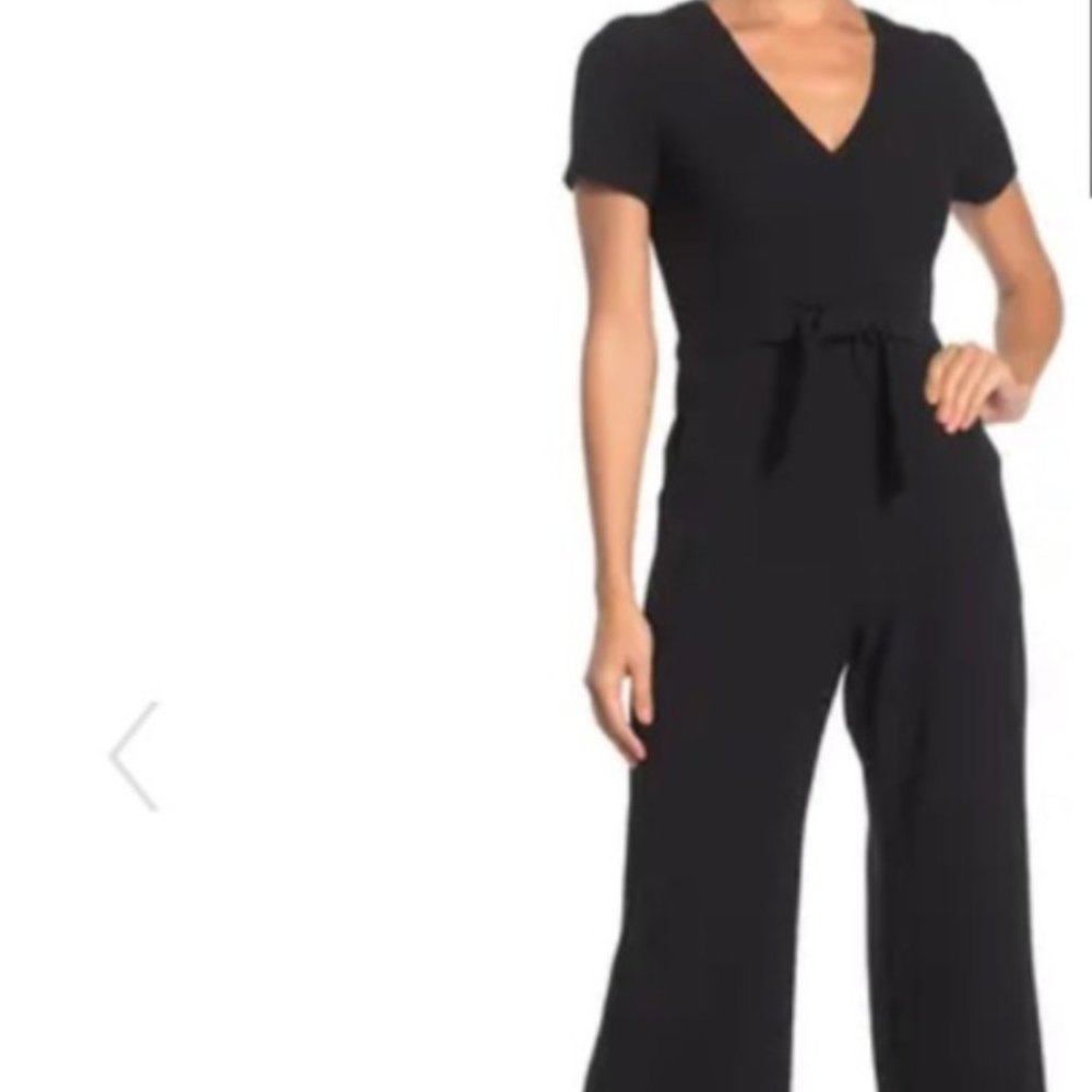 NWT Vince Camuto Black Vneck with bow Jumpsuit